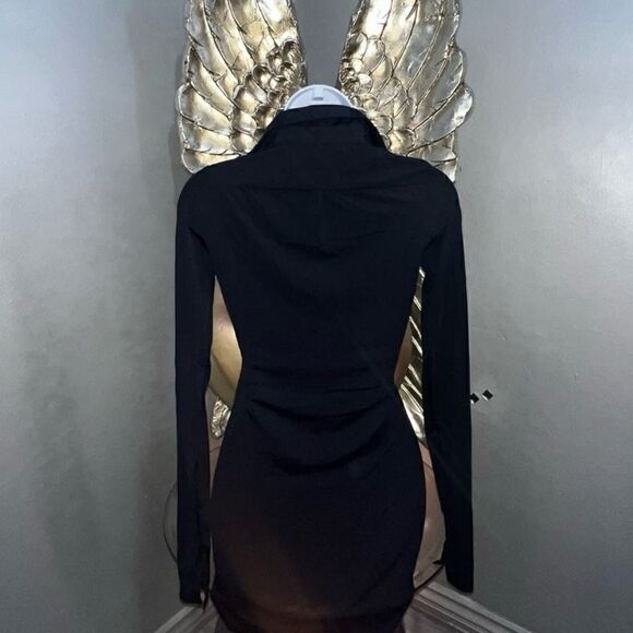 Sexy MistressRocks MARQUIS Black Long Sleeve Mini Dress - Picture 5 of 12